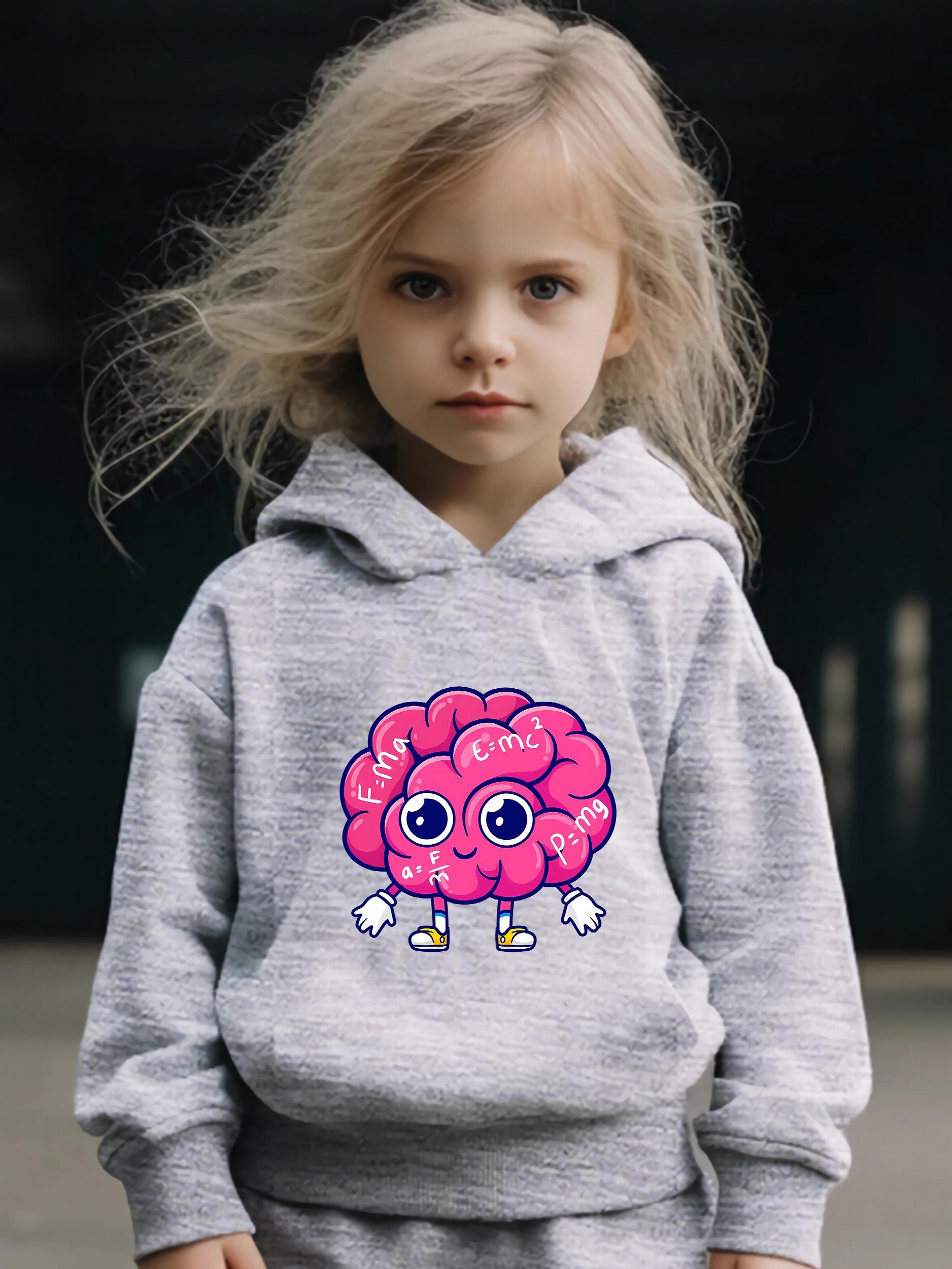 Cartoon Math Brain Pattern 2pcs Breathable Activewear Sets for Girls