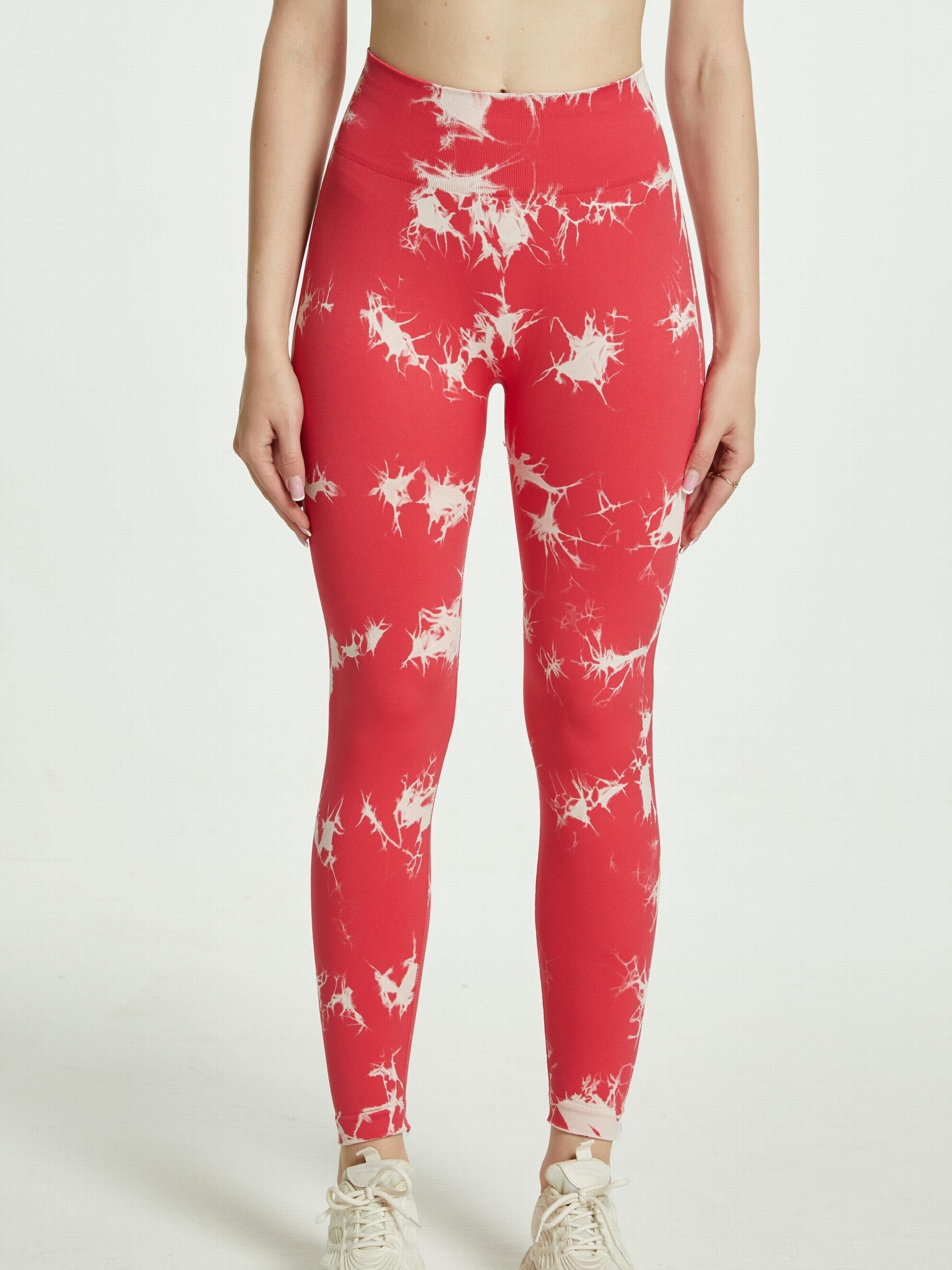 Tie Dye Seamless Yoga Leggings Slim Fit Sports Fitness Workout Tight Pants