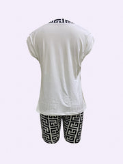 Casual Poker Q Print Two Piece Set
