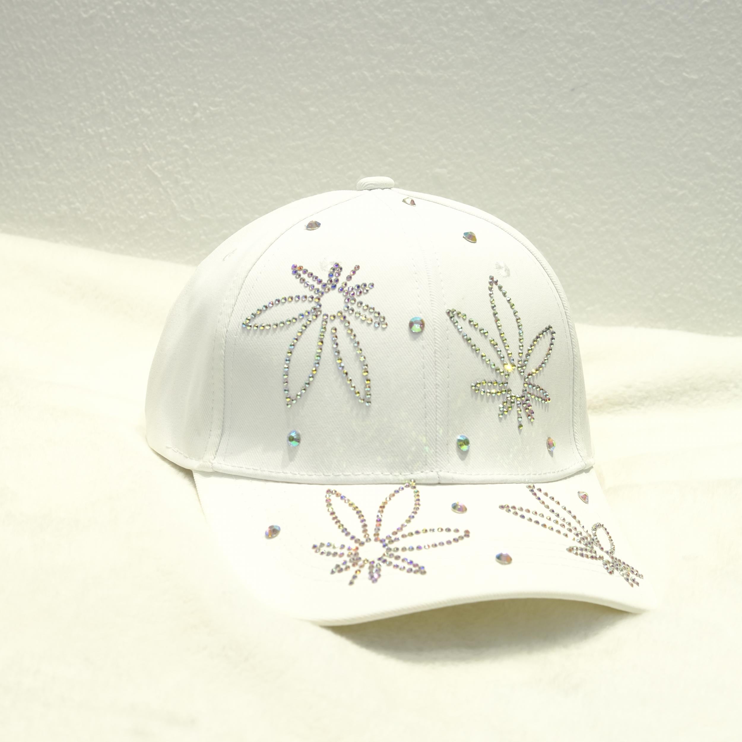 Rhinestone Leaf Decor Baseball Cap Casual Sunscreen Dad Hats Adjustable