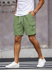 Men's Drawstring Cargo Shorts for Summer Outdoor Activities