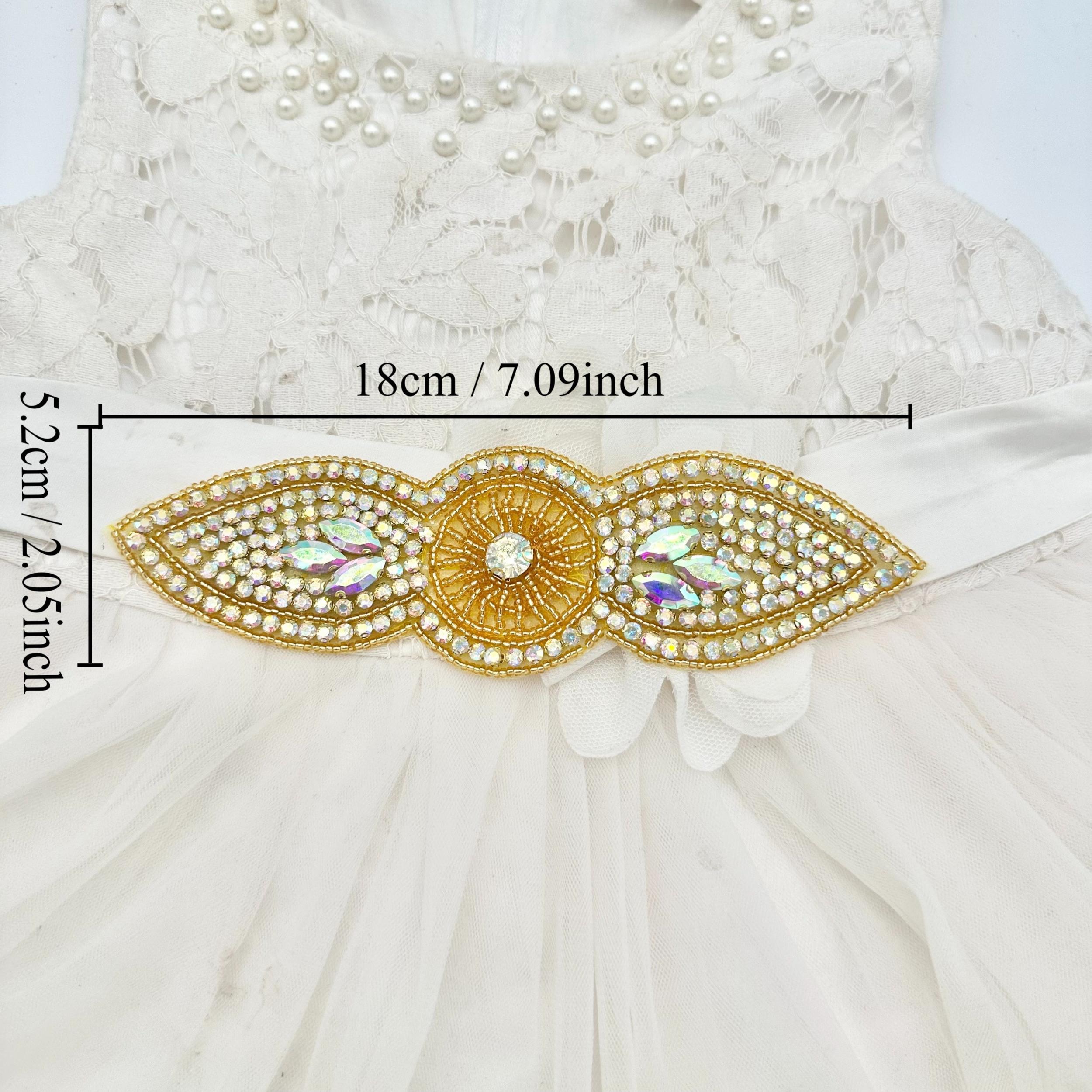 Irregular Glass Bead Bridal Headband Wedding Waist Cincher