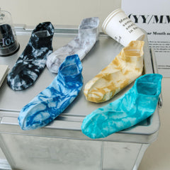 Tie Dye Letter Print Socks Women's Ankle Stockings
