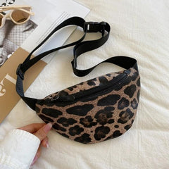 Leopard Crossbody Bag Waterproof Waist Bag Handbag for Women