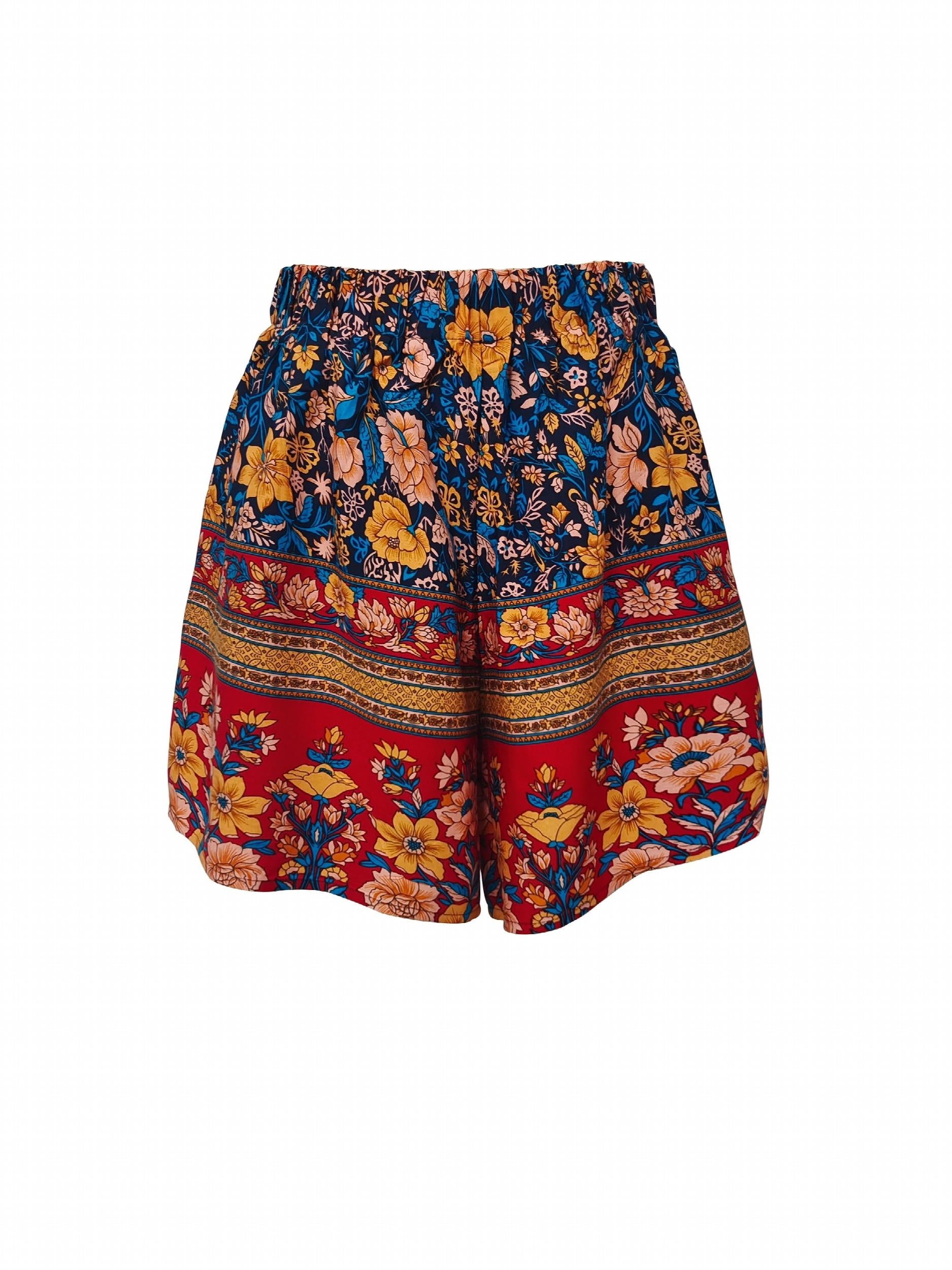 High Waist Floral Print Shorts Boho Shorts For Spring & Summer Women's Clothing