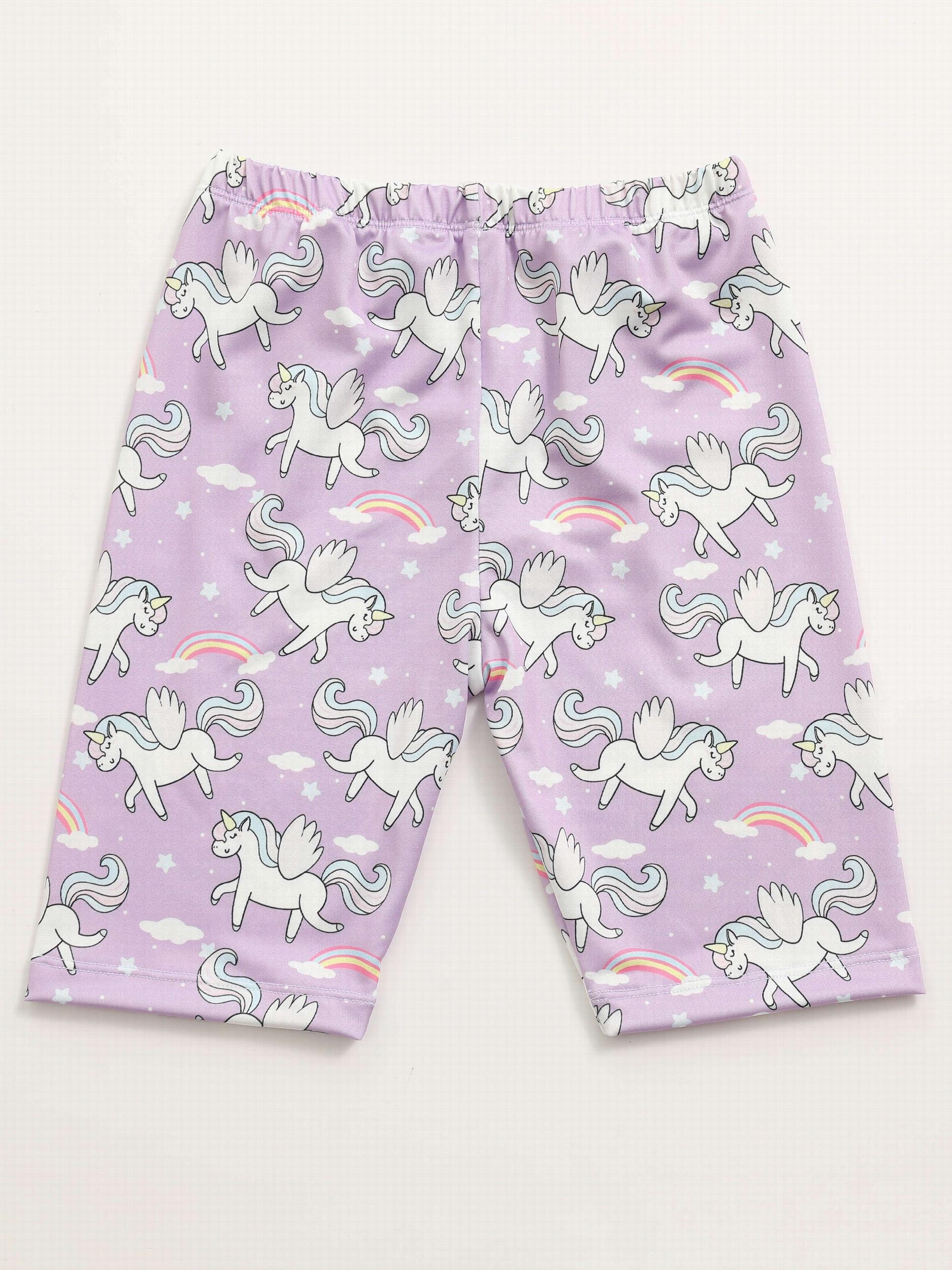 Toddler Girls Unicorn Dance Shorts Breathable Stretchy Safety