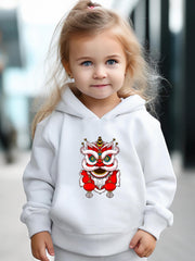 Cute Lion Dance Print Outfit Set for Kids