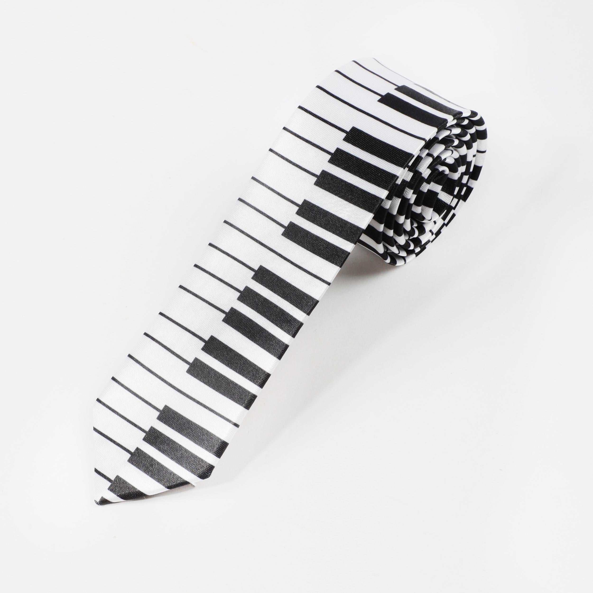 Men's Piano Keys Pattern Tie Clothing Decorative Accessories