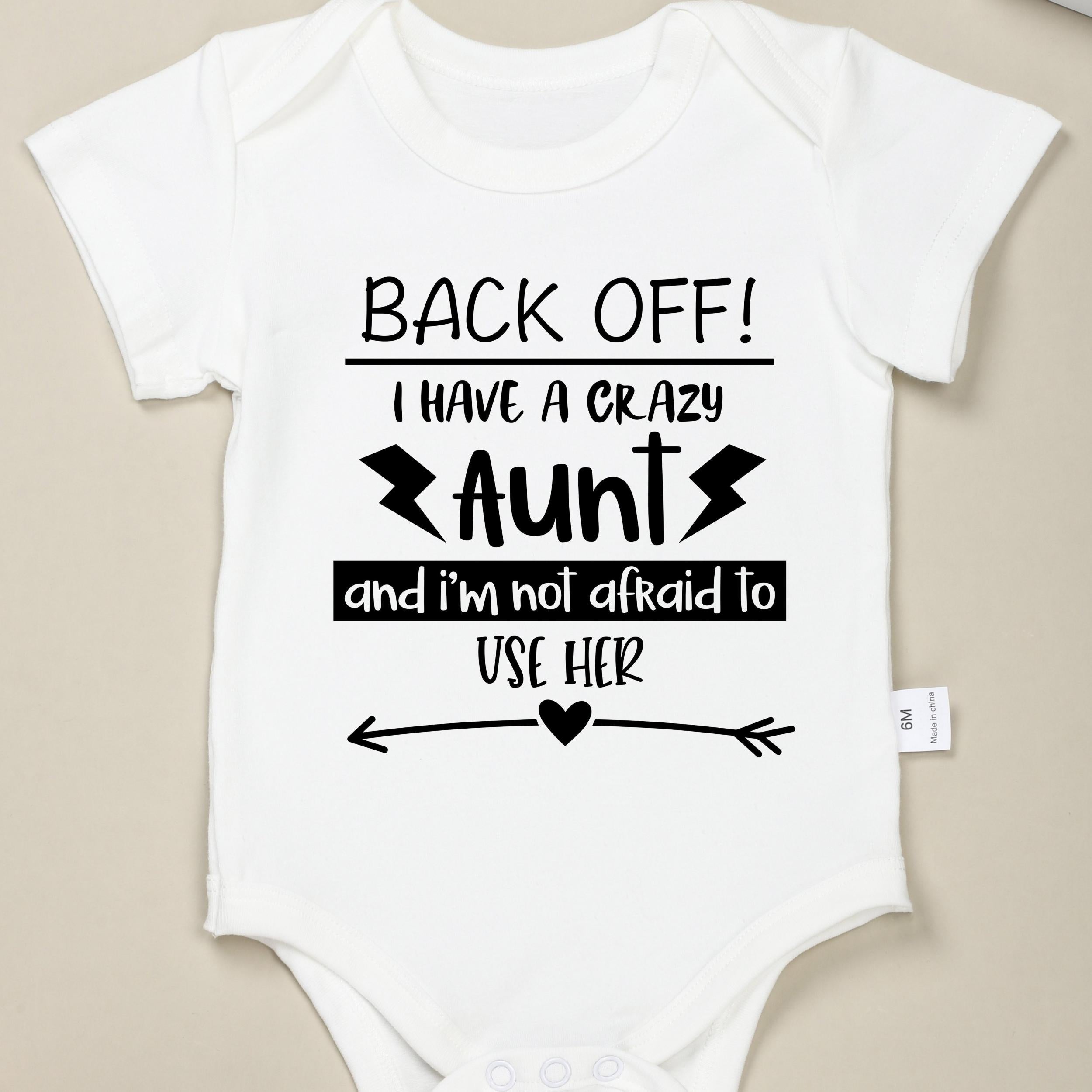 Cotton Baby Onesies Crazy Aunt Letter Print Soft Romper 0-24M