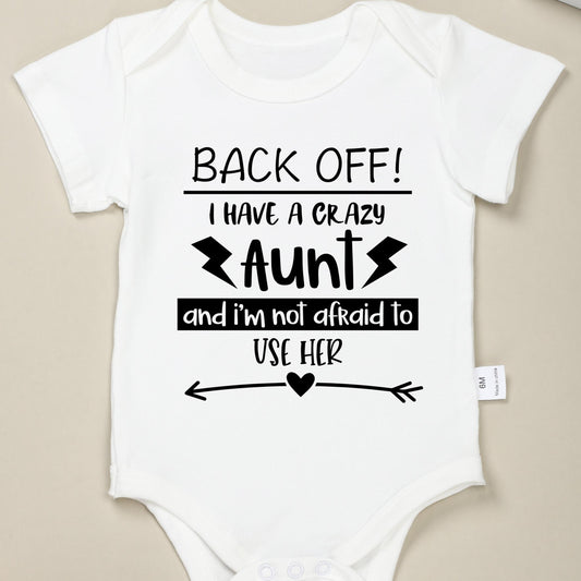 Cotton Baby Onesies Crazy Aunt Letter Print Soft Romper 0-24M