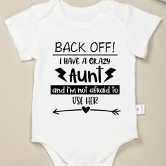Cotton Baby Onesies Crazy Aunt Letter Print Soft Romper 0-24M