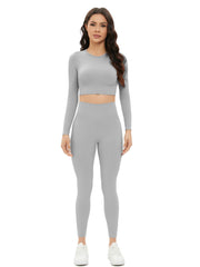 Yoga Workout Set Quick Drying Top & Stretch Leggings Women's Activewear
