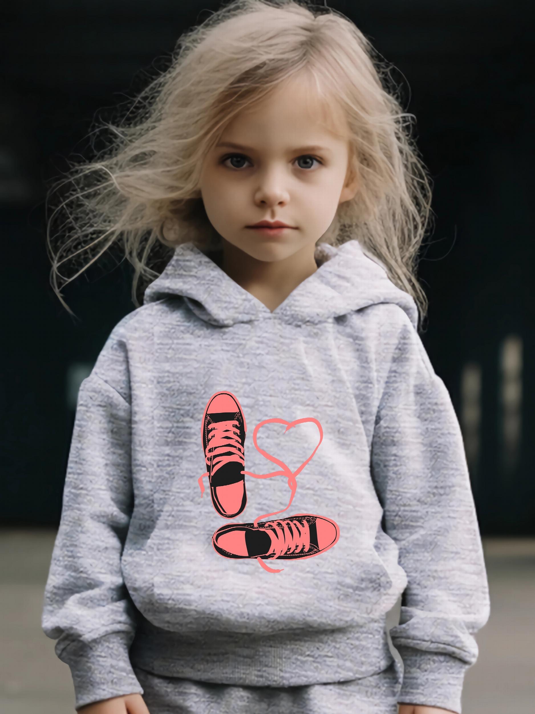 Rope Pattern Long Sleeve Hooded Sweatshirt Girls Cozy Hoodies