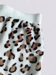 Leopard Print Plush Tank Top & Shorts Lounge Set