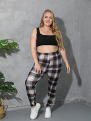Plaid Print High Rise Leggings