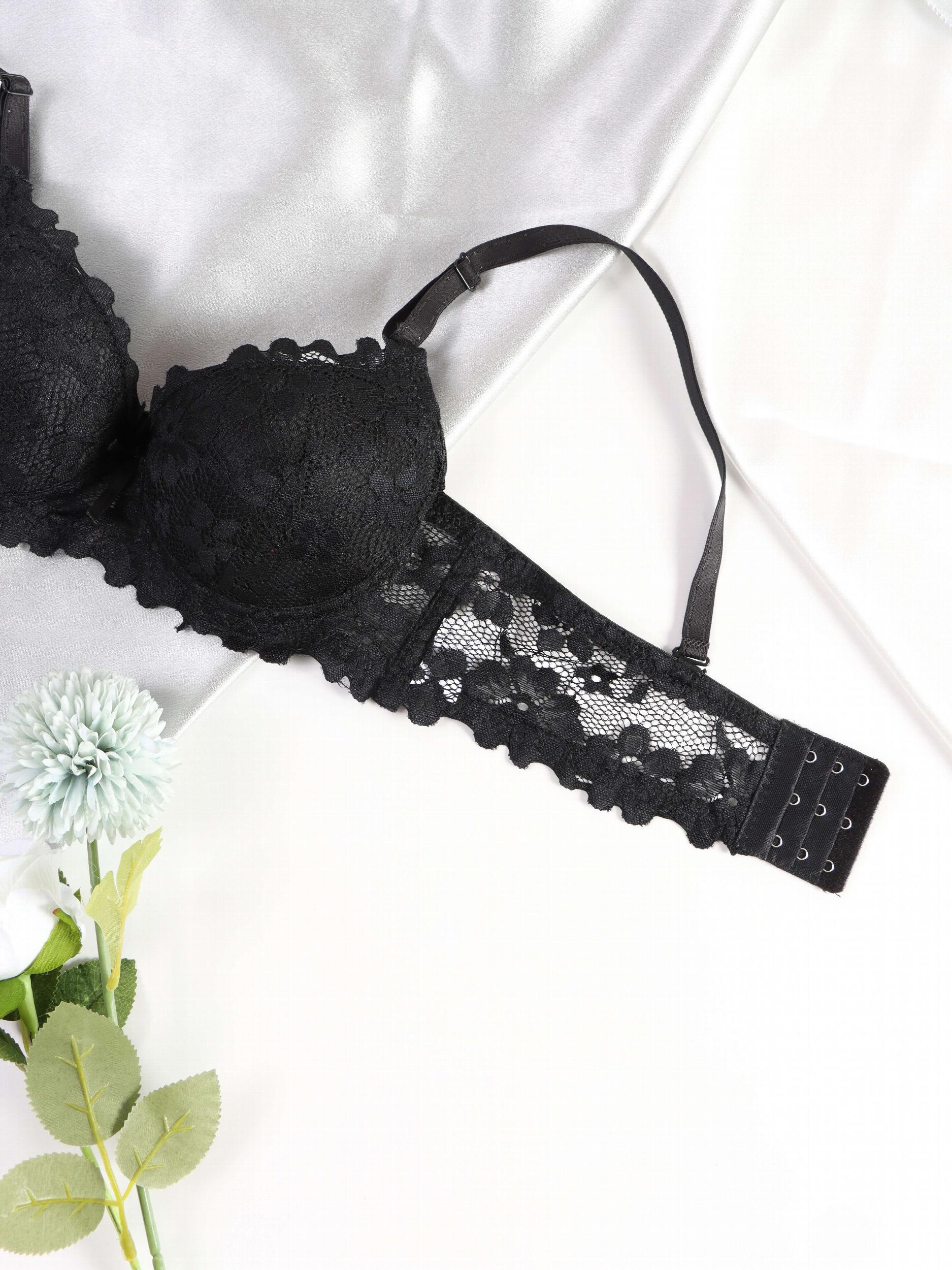Contrast Lace Push Up Bra Women's Intimates Bra