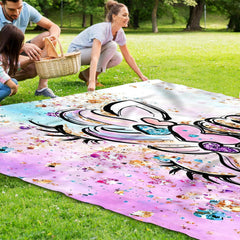 Unicorn Print Picnic Mat Lightweight Waterproof Sandproof for Outdoor Adventures