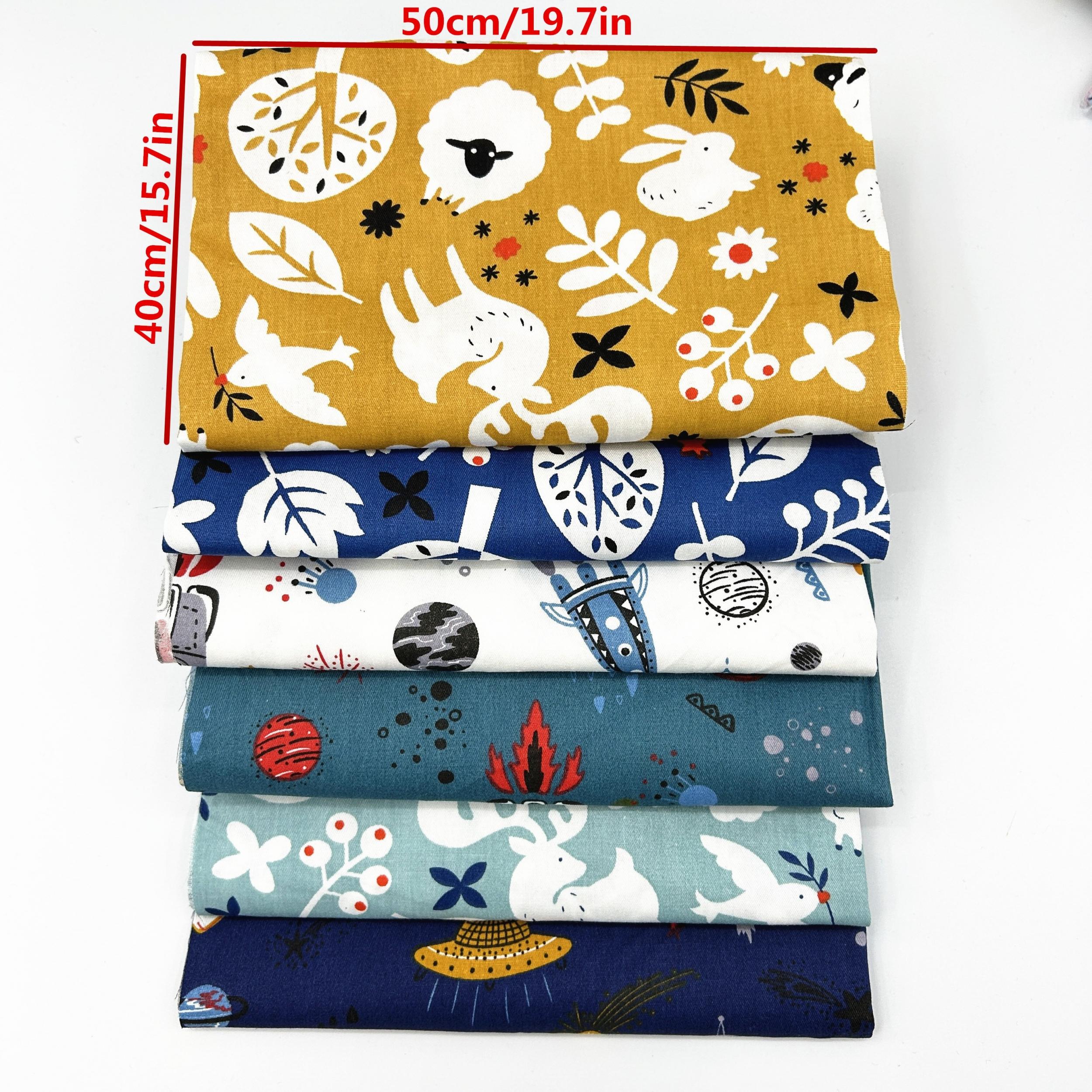 6pcs Soft Cotton Printed Fabric Plant Twill Sheet DIY Patchwork