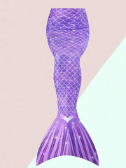 Girl's Mermaid Tail Swimsuit Tie Dye Fish Scale Pattern