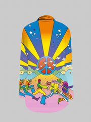 Cartoon Print Open Front Cardigan Casual Long Sleeve Cardigan