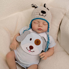 17 Inch Reborn Kids Doll with Hand Painted 3D Hair Soft Cloth Body