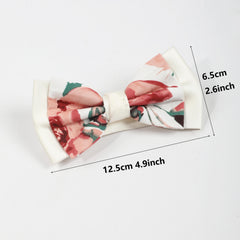 Floral Pattern Tie Women's Bow Tie Set Neck Daily Matching Bow Tie