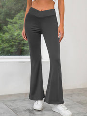 High Waist Flare Pants Casual Flare Leg Pants Women's Clothing