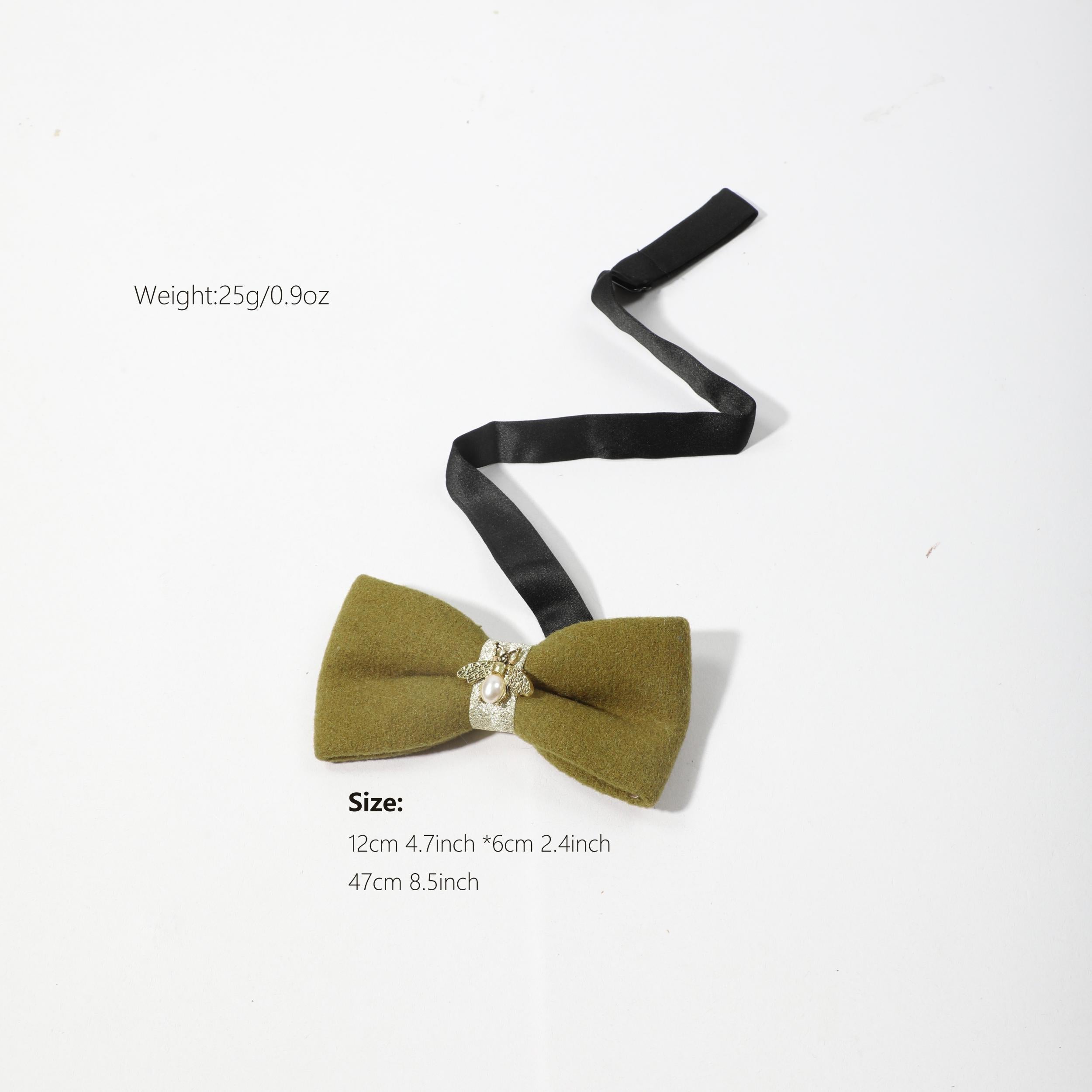 Men's Pearl Bee Plush Bow Tie for Business Banquet Wedding