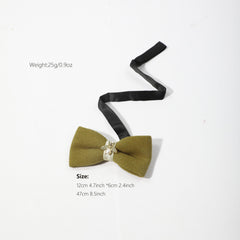 Men's Pearl Bee Plush Bow Tie for Business Banquet Wedding