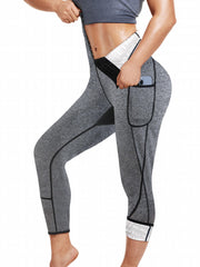Women's Sauna Sweat Pants High Waist Leggings With Pocket