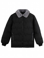 Men's Warm Zipper Pocket Jacket with Fur Collar