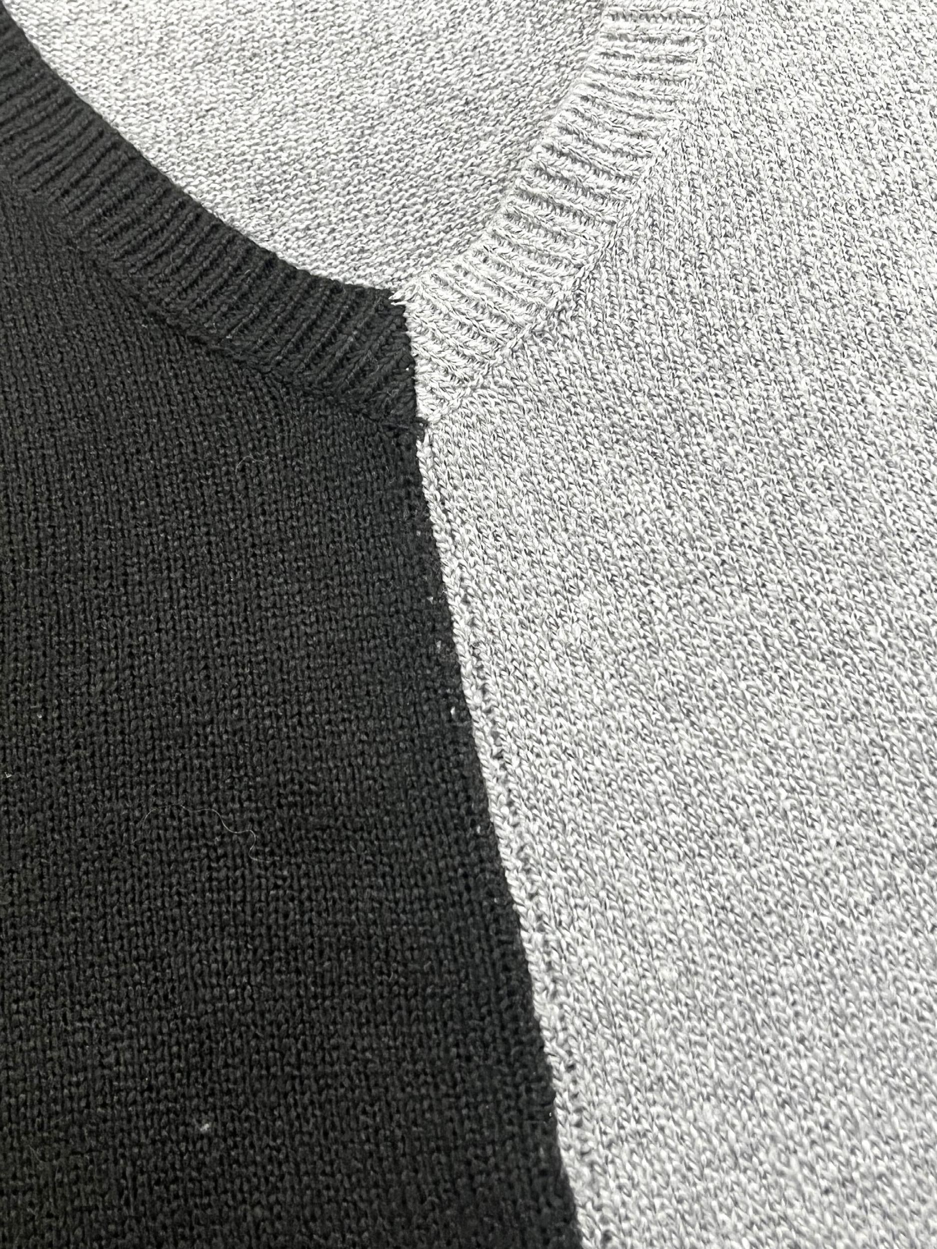 Colorblock V Neck Sweater Long Sleeve