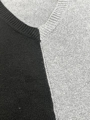 Colorblock V Neck Sweater Long Sleeve