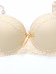Contrast Lace Push Up Bra - Comfy & Breathable Women's Everyday Lingerie
