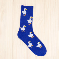 Duck Pattern Elastic Mid Tube Socks Women's Stockings
