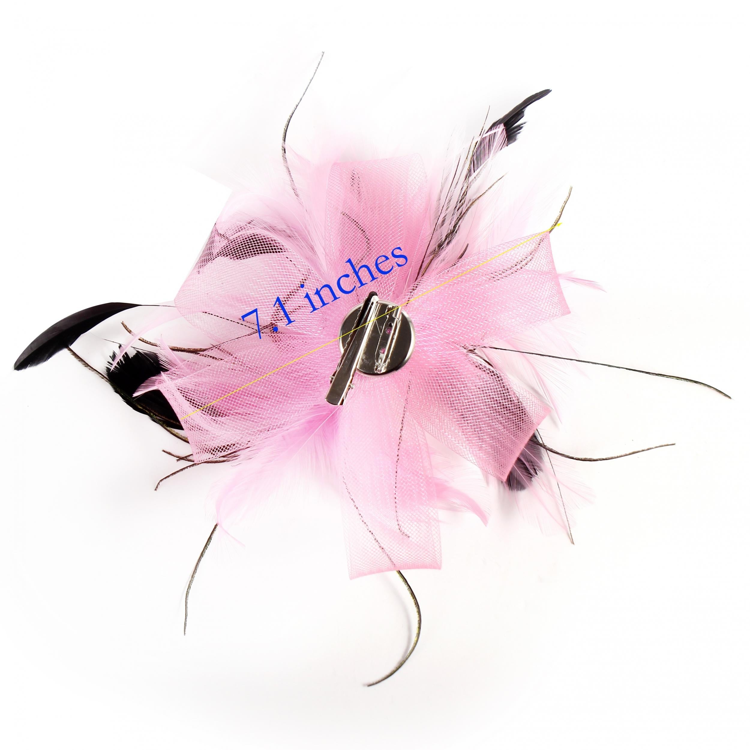Feather Mesh Corsage Head Clip for Party Dance Christmas Horse Racing