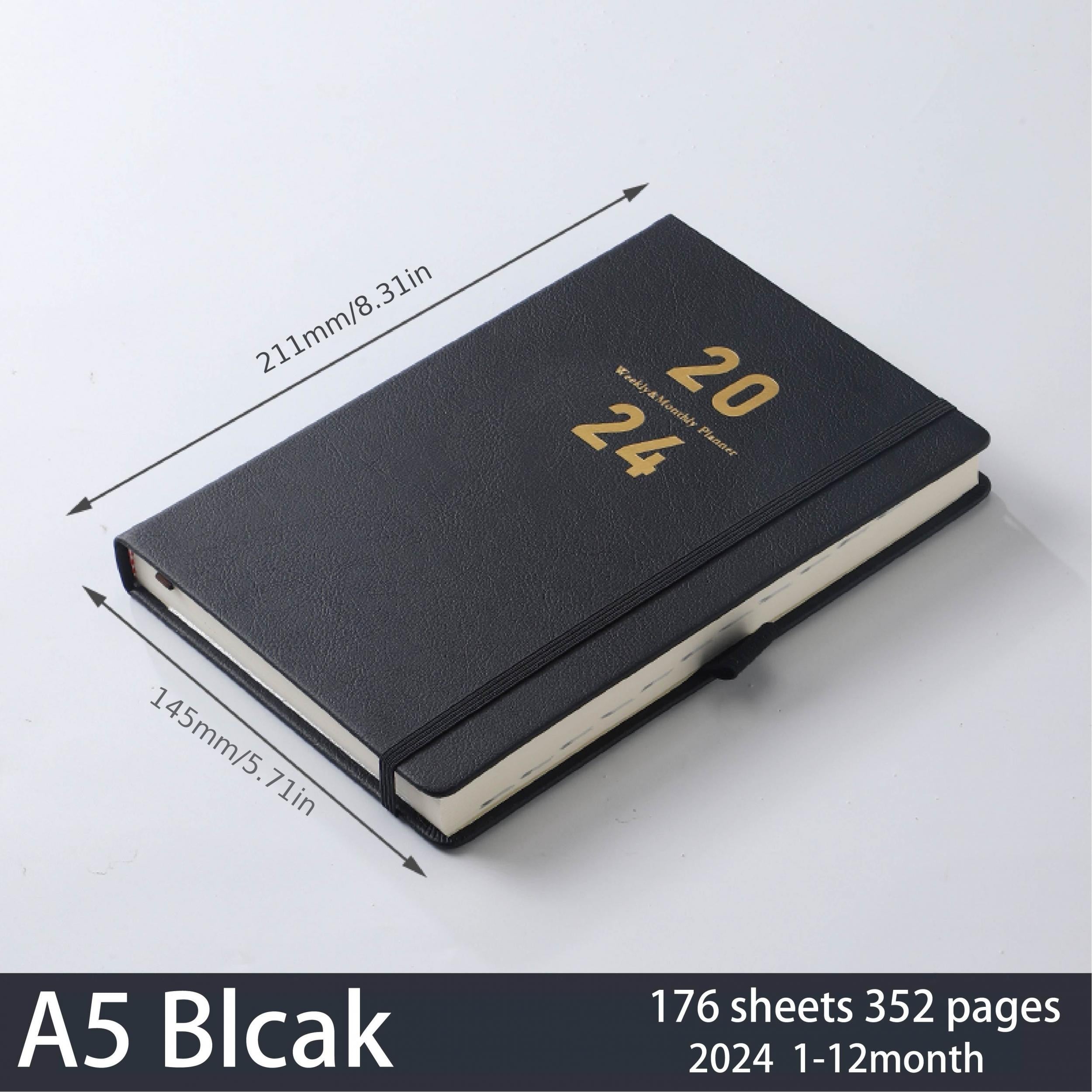 Agenda Book Planner With Pen Insert Faux Leather Diary Book Efficiency Manual