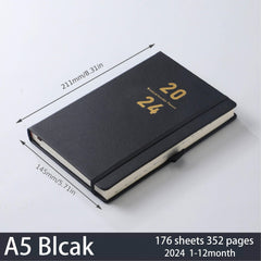Agenda Book Planner With Pen Insert Faux Leather Diary Book Efficiency Manual