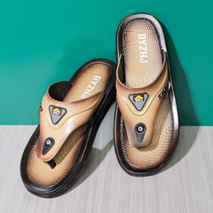 Men's Casual Letter Print Flip Flops Arch Support Lightweight Non slip Sandals