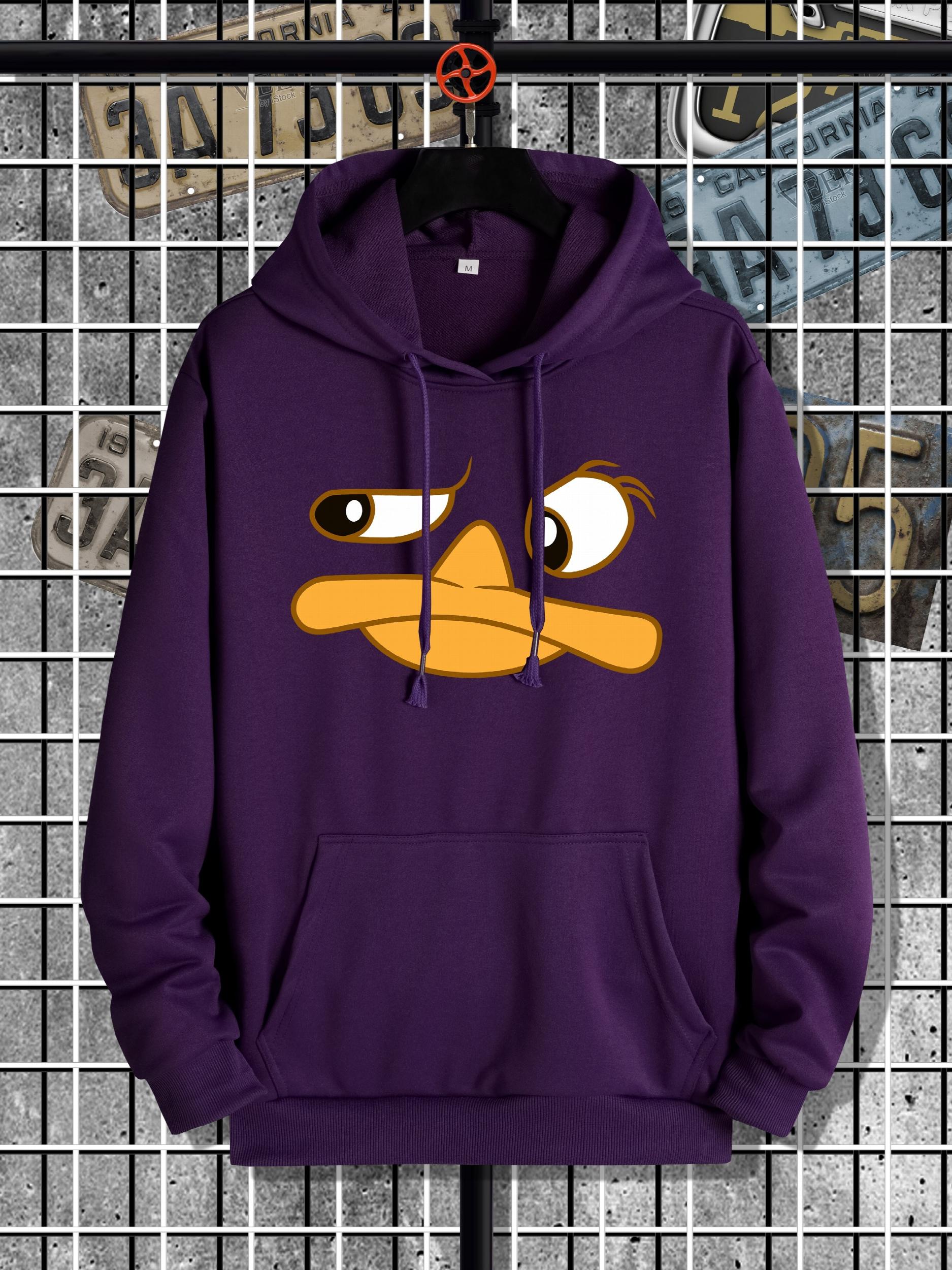 Men's Cartoon Print Hoodie Mid Stretch Hooded Sweatshirt