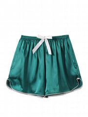 Satin Bow Sleep Shorts Elastic Waistband