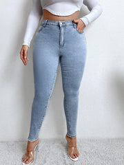 Women's Plus Button Fly High Rise Skinny Jeans