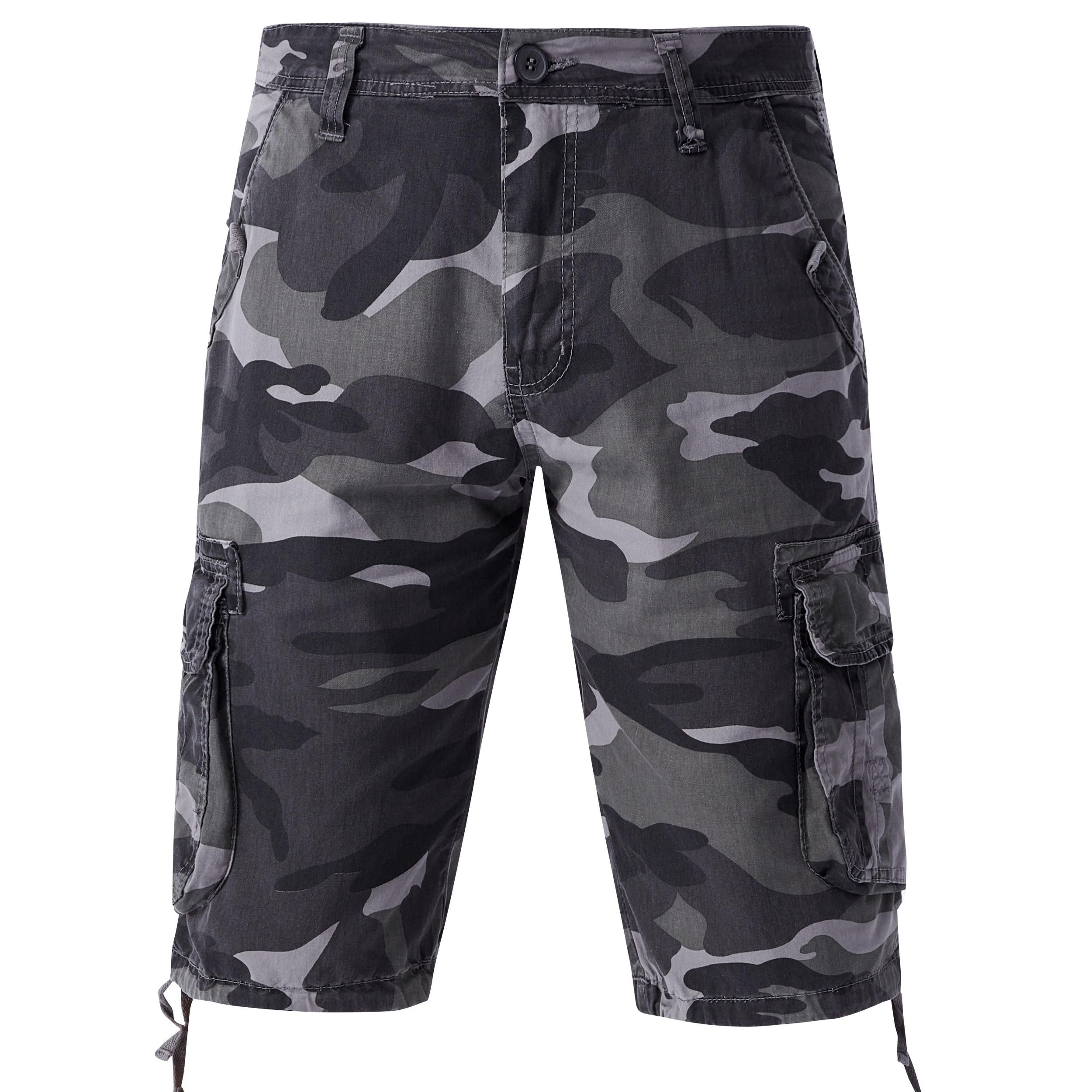 Men's Camo Cargo Shorts Lightweight Flap Pocket
