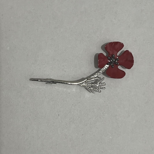 Vintage Poppy Flower Brooch Pin Corsage Hat Accessory