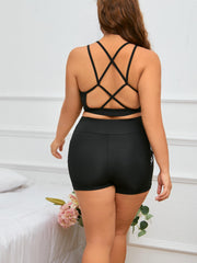 Sports Shorts Cross Letter High Waist Yoga Shorts