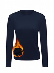 Soft Thermal Underwear Top Solid Long Sleeve Women's Loungewear