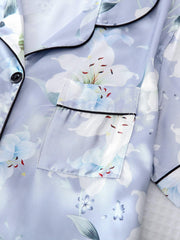 Floral Print Pajama Set Short Sleeve & Shorts