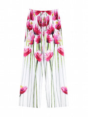Floral Print Kimono Cover Up & Straight Leg Pants 2 Piece Swimsuit