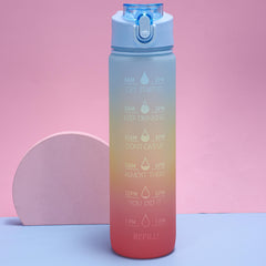 32 oz Rainbow Straw Cup with Time Mark, BPA-Free, Leak-proof