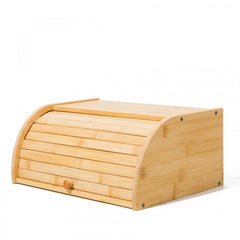 Bamboo Bread Box With Roll Top for Kitchen Countertop